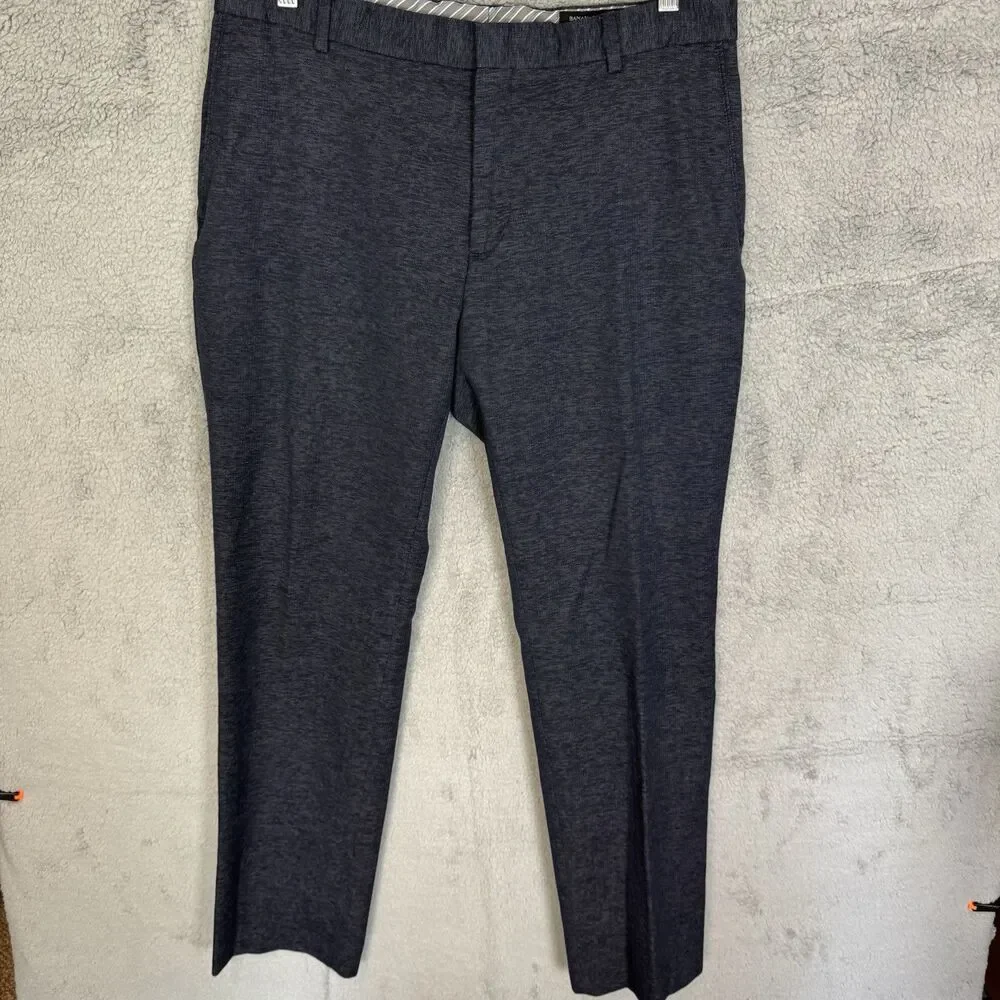 Banana Republic Pants Men’s 34x32 Blue‎ Tailored Fit Cotton Dress Flat
